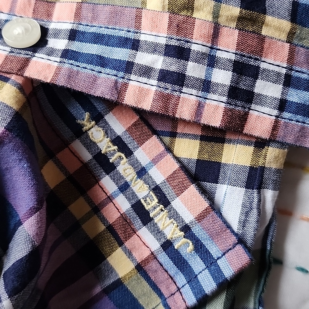 Janie & Jack long sleeve button down plaid shirt size 5 - Picture 2 of 8